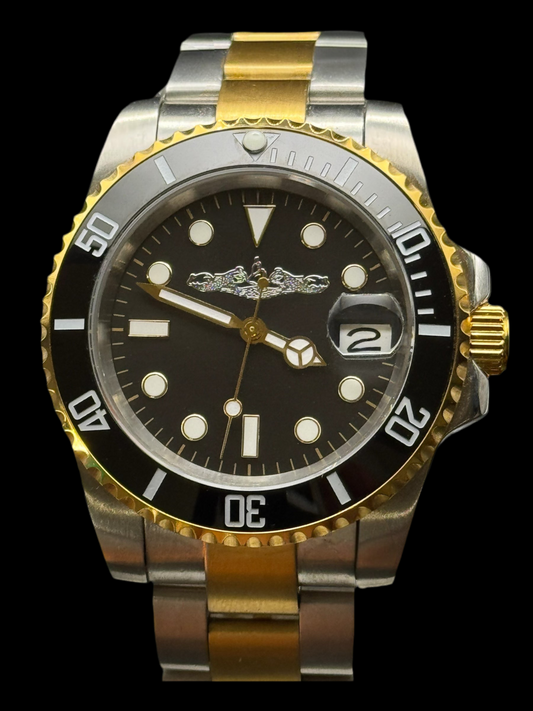 The Submarine Watch SS and Gold Black
